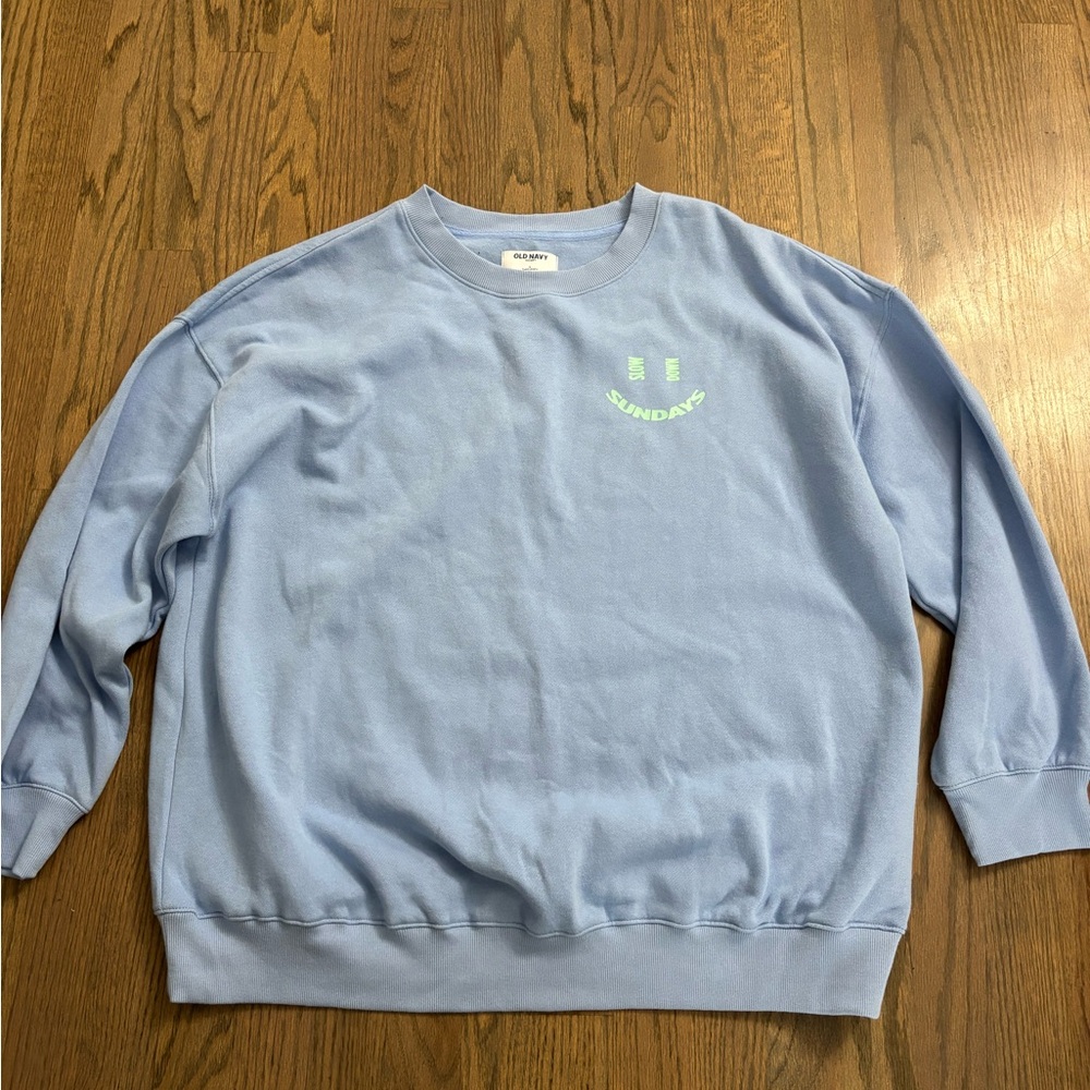 NWT Old Navy Women’s Blue Crewneck Oversized Sweatshirt